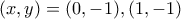 (x,y)=(0,-1),(1,-1)