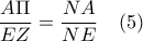 \displaystyle \frac{A\Pi}{EZ}=\frac{NA}{NE} \quad (5)