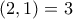 (2,1)=3