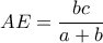 AE=\dfrac{bc}{a+b}