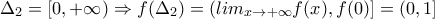 \Delta _{2}=[0,+\infty)\Rightarrow f(\Delta _{2})=(lim_{x\rightarrow +\infty}f(x),f(0)]=(0,1]