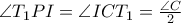 \angle T_{1}PI = \angle ICT_{1} = \frac{\angle C}{2}