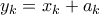 \displaystyle  y_{k}=x_{k}+a_{k}