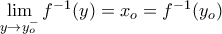 \lim\limits_{y\to y_o^-}f^{-1}(y)=x_o=f^{-1}(y_o)
