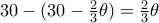 30-(30 - \frac {2}{3} \theta) = \frac {2}{3} \theta 30-(30 - \frac {2}{3} \theta) = \frac {2}{3} \theta