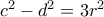 c^2-d^2 = 3r^2
