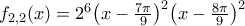f_{2,2}(x)=	2^6\big({x-\frac{7\pi}{9}}\big)^2\big({x-\frac{8\pi}{9}}\big)^2
