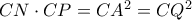 CN\cdot CP=CA^2=CQ^2
