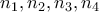 n_1,n_2,n_3,n_4