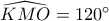 \widehat {KMO} = 120^\circ 
