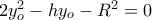 2y_o^2-hy_o-R^2=0
