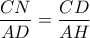 \dfrac{CN}{AD}=\dfrac{CD}{AH}
