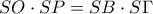 SO\cdot SP = SB\cdot S\Gamma