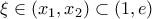 \displaystyle{\xi  \in (x_1 ,x_2 ) \subset (1,e)}