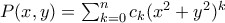 P(x,y)=\sum_{k=0}^{n}c_{k}(x^{2}+y^{2})^{k}
