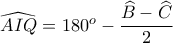 \widehat{AIQ}=180^o-\dfrac{\widehat{B}-\widehat{C}}{2}
