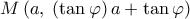\displaystyle M\left( {a,\;\left( {\tan \varphi } \right)a + \tan \varphi } \right)