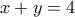 x+y=4 x+y=4