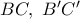 BC,\ B'C'