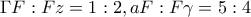 \Gamma F:Fz=1:2, aF:F \gamma=5:4 