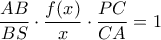 \displaystyle{\frac{AB}{BS}\cdot \frac{f(x)}{x} \cdot \frac{PC}{CA} =1}