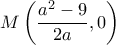  \displaystyle M\left( {\frac{{{a^2} - 9}}{{2a}},0} \right)