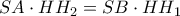 SA\cdot HH_{2}=SB\cdot HH_{1}