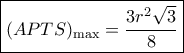 \boxed{{(APTS)_{\max }} = \frac{{3{r^2}\sqrt 3 }}{8}}
