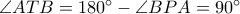 \angle ATB=180^{\circ}-\angle BPA=90^{\circ}